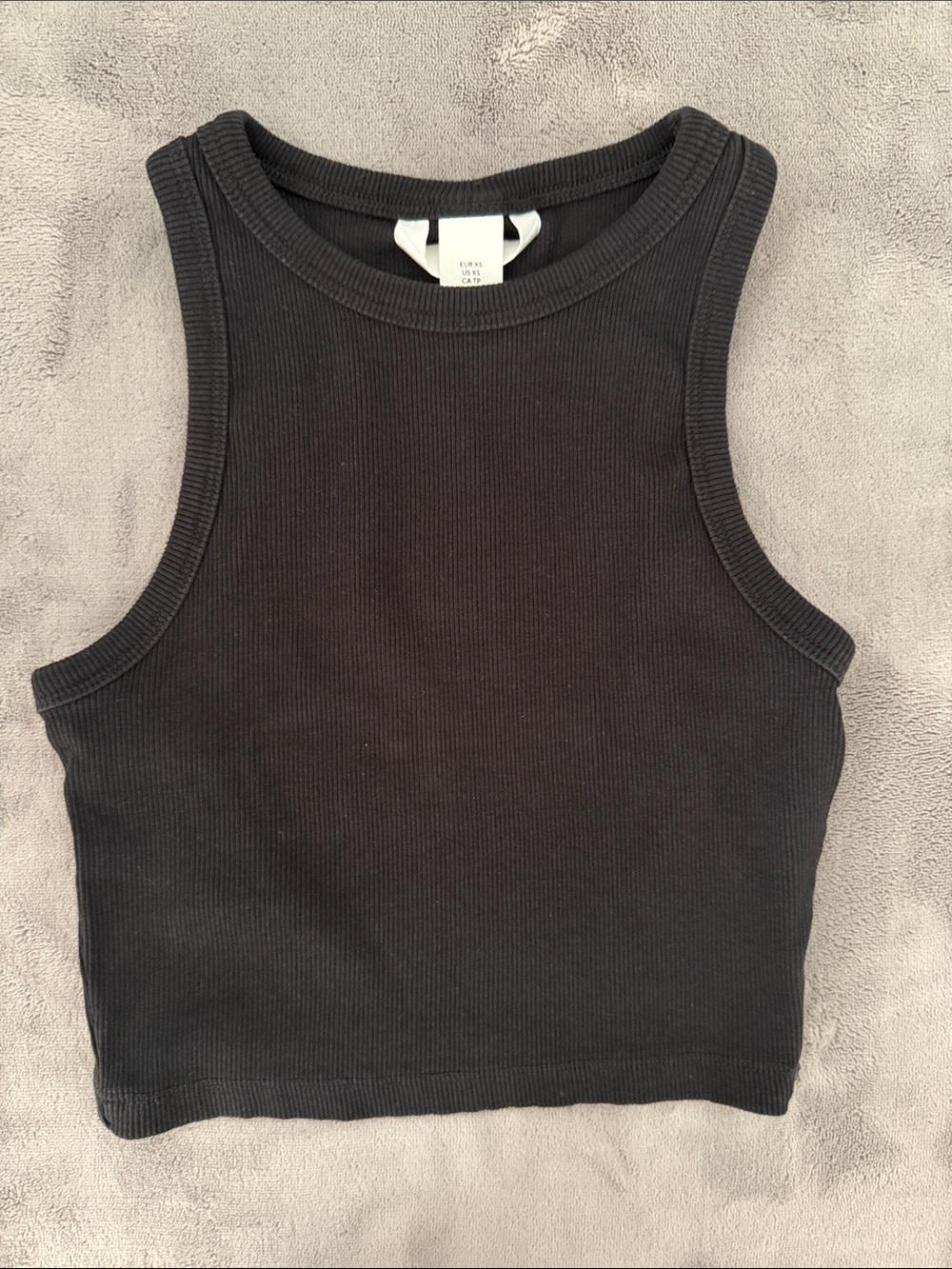 H&M Ribbed Black Cropped Tank Top